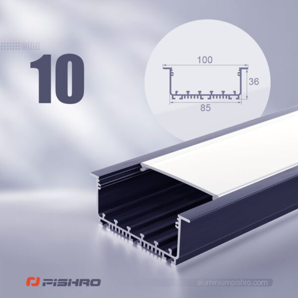 لاین نوری و پروفیل لاین نوری همراه با دیفیوزر کد 10