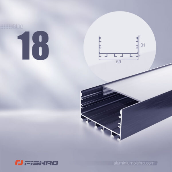 لاین نوری و پروفیل لاین نوری همراه با دیفیوزر کد 18