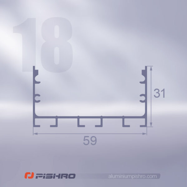 لاین نوری و پروفیل لاین نوری همراه با دیفیوزر کد 18