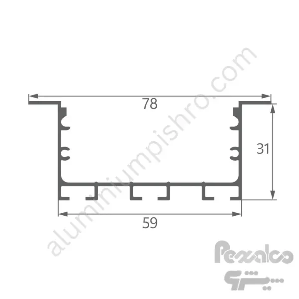 پروفیل لاین نوری توکار کد 19 - Image 2