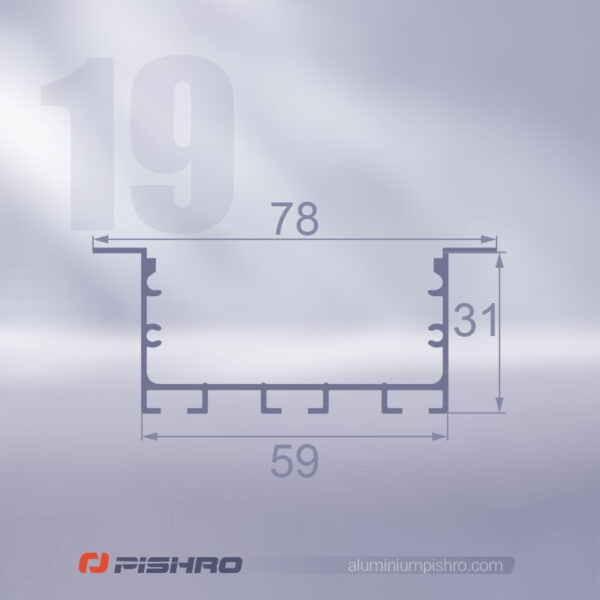 این نوری و پروفیل لاین نوری همراه با دیفیوزر کد 19
