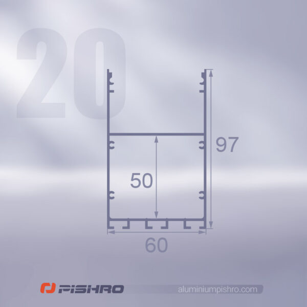 لاین نوری و پروفیل لاین نوری همراه با دیفیوزر کد 20