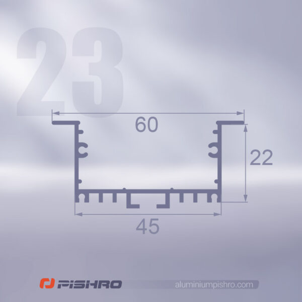 لاین نوری و پروفیل لاین نوری همراه با دیفیوزر کد 23