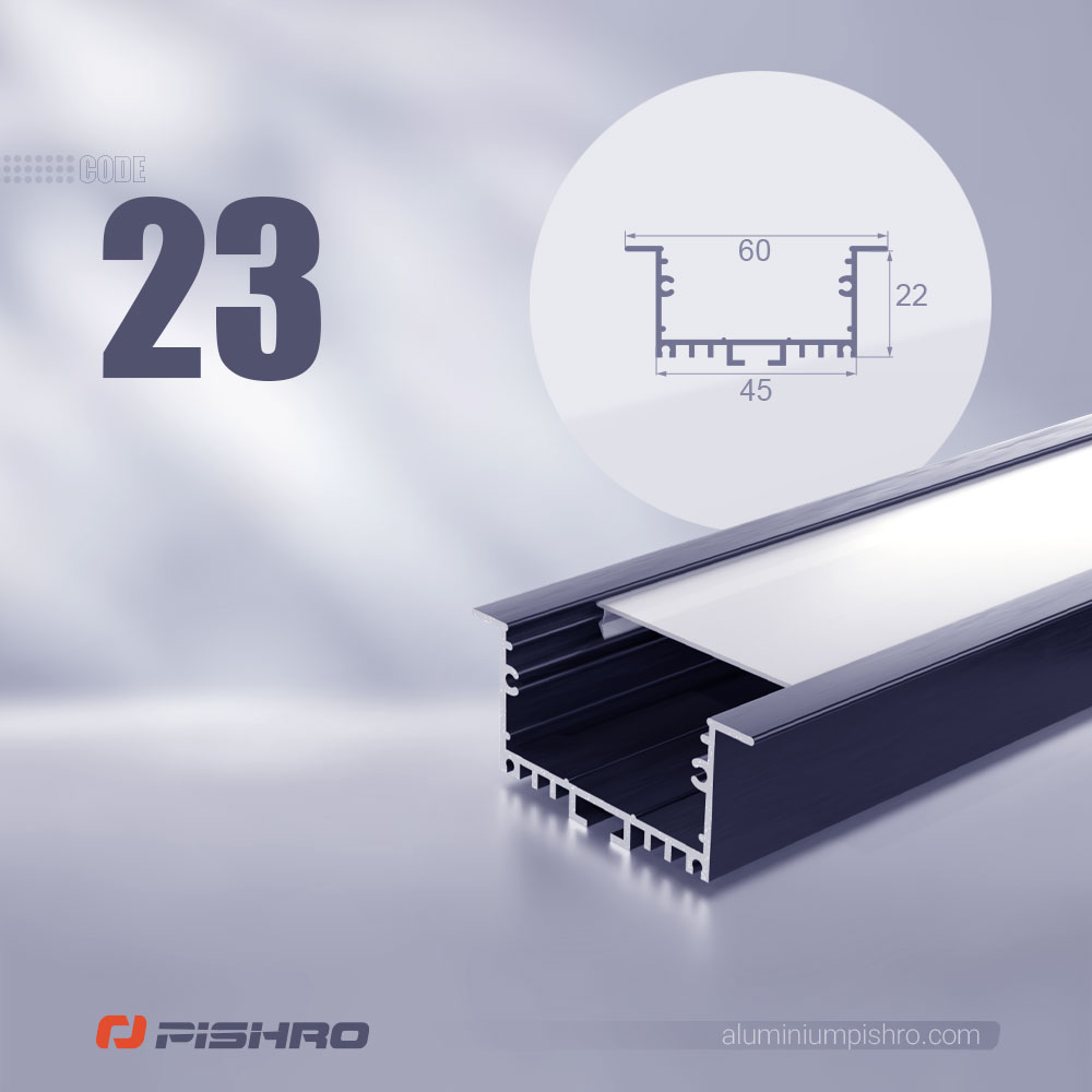 لاین نوری و پروفیل لاین نوری همراه با دیفیوزر کد 23