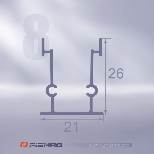 لاین نوری و پروفیل لاین نوری همراه با دیفیوزر کد 8