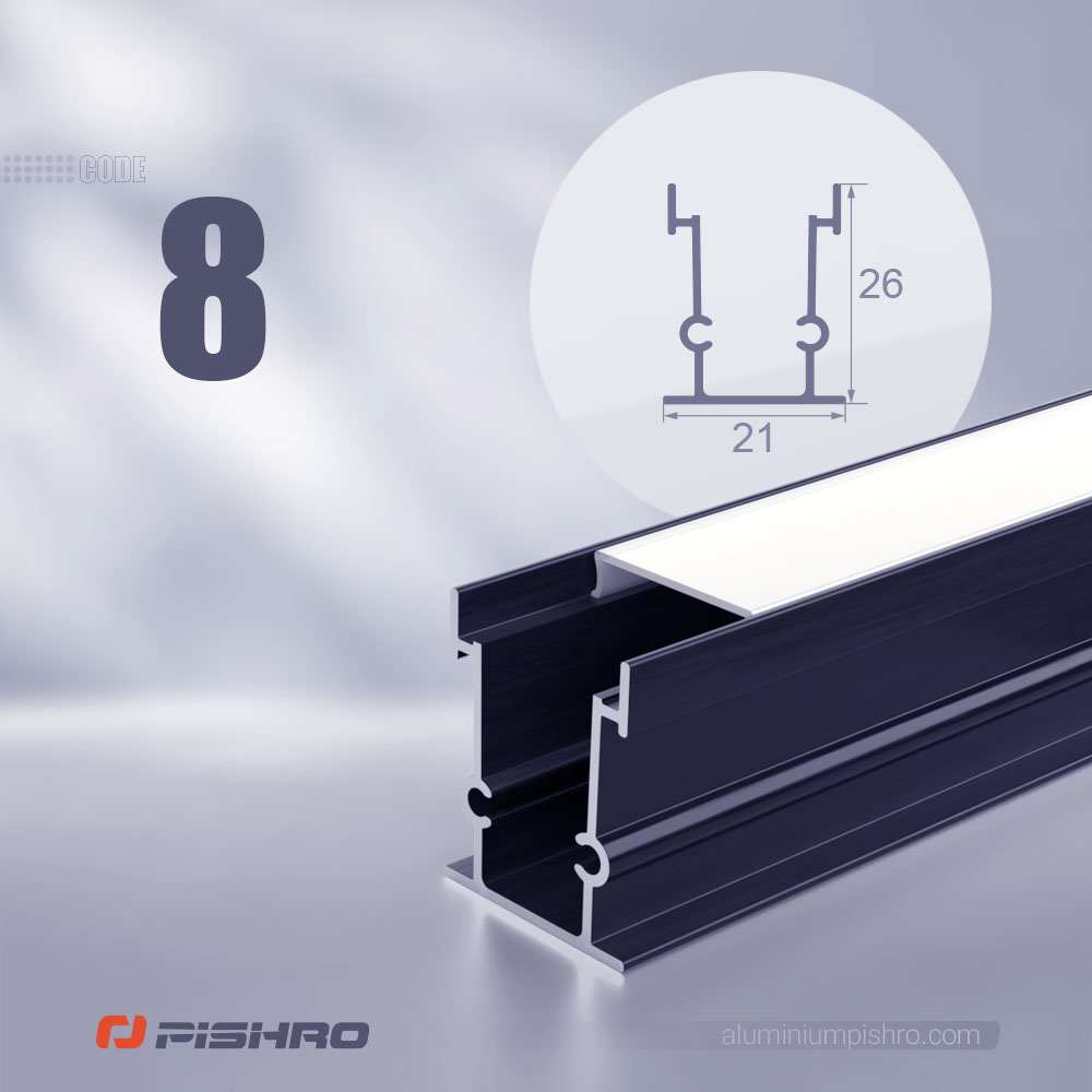 لاین نوری و پروفیل لاین نوری همراه با دیفیوزر کد 8