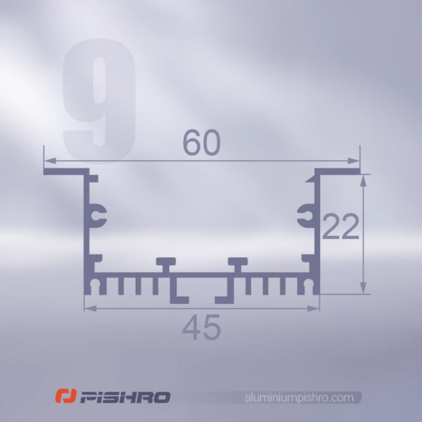 پروفیل لاین نوری توکار کد 9 - Image 2