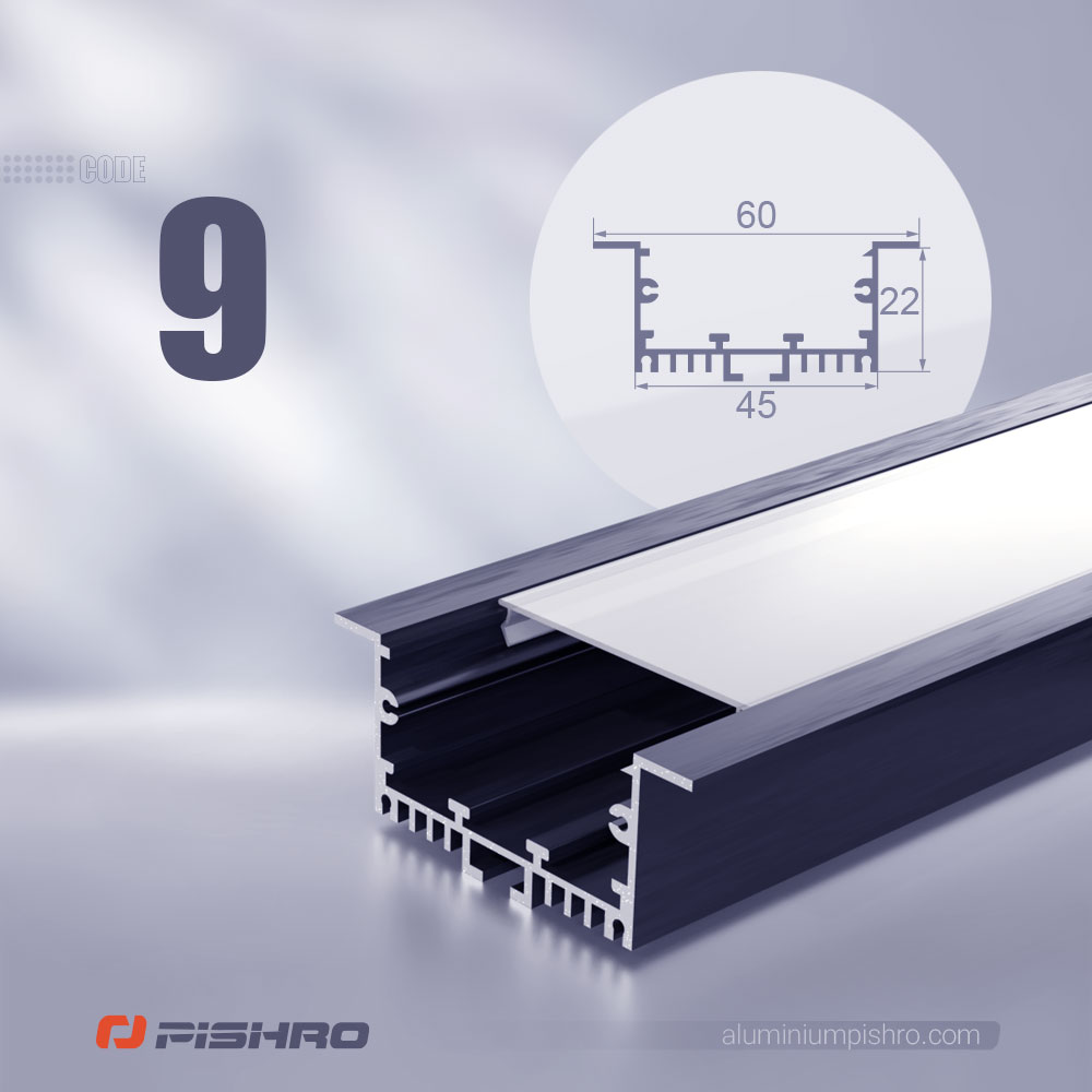 لاین نوری و پروفیل لاین نوری همراه با دیفیوزر کد 9