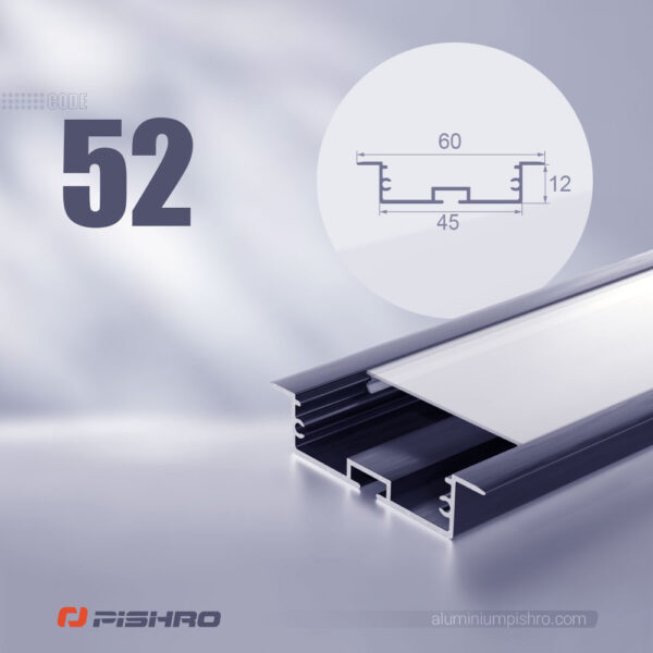 لاین نوری و پروفیل لاین نوری توکار کد 52