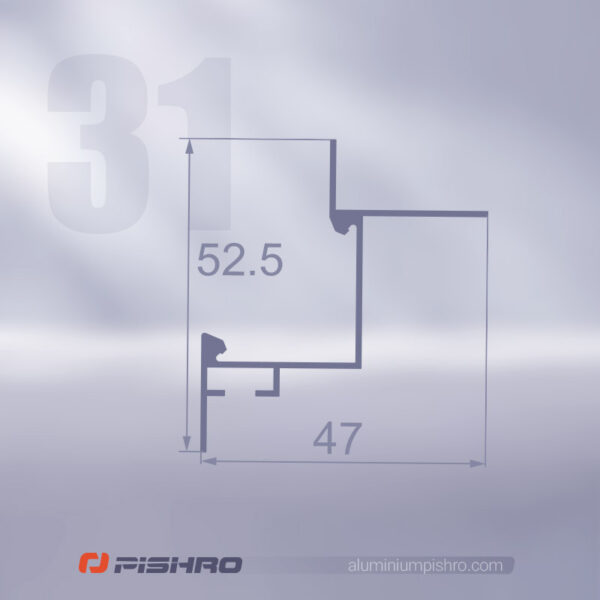 ابعاد لاین نوری و پروفیل لاین نوری کد 31