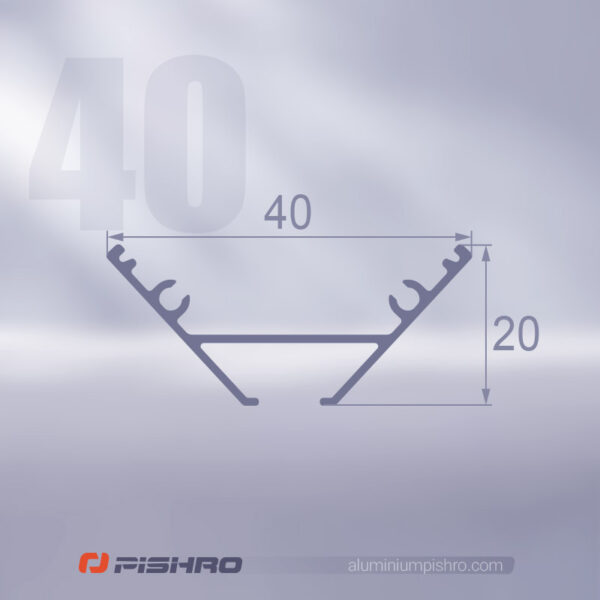 ابعاد لاین نوری و پروفیل لاین نوری کد 40