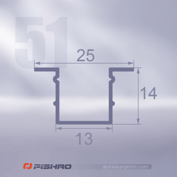 پروفیل لاین نوری توکار کد 51 - Image 2