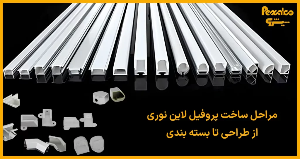 مراحل ساخت پروفیل لاین نوری-آلومینیوم پیشرو