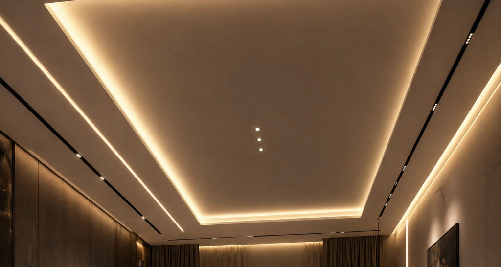 نورپردازی سقف با لاین نوری